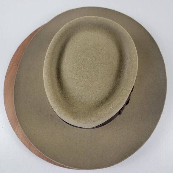 Dobbs Fifth Ave New York Mahoney Tan Beige Wool Men's Hat Sz 7 Fedora Dapper USA - Picture 4 of 16